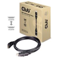club3D CAC-1360 HDMI-kabel HDMI Aansluitkabel HDMI-A-stekker, HDMI-A-stekker 2.00 m Zwart High Speed HDMI met ethernet, Vlambestendig - thumbnail