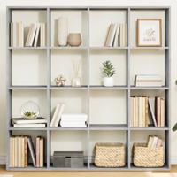 Boekenkast 137,5x29x137,5 cm bewerkt hout betongrijs