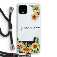 Zonnebloemen: Pixel 4 Transparant Hoesje met koord Zonnebloemen: Pixel 4 Transparant Hoesje met koord