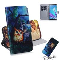 Olieverf uil patroon gekleurde tekening horizontale Flip lederen case voor ASUS Zenfone Max Pro (M1) ZB601KL met houder & card slots & portemonnee