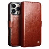 Qialino iPhone 16 Pro hoesje - Leren bookcase - Bruin Qialino iPhone 16 Pro hoesje - Leren bookcase - Bruin