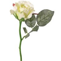 Topart Kunstbloem - roos Alice - de luxe - wit - 30 cm - kunststof steel - decoratie