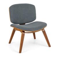 Moderne Accentstoel met Rugleuning & Gevoerde Zitting Ruimtebesparende Loungestoel Donkergrijs