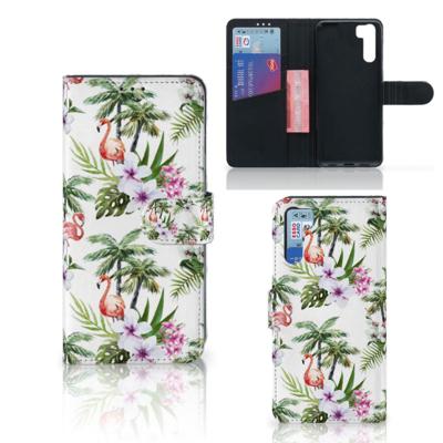OPPO A91 | Reno3 | Telefoonhoesje | Met pasjeshouder | Flamingo Palms