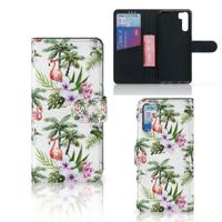 OPPO A91 | Reno3 | Telefoonhoesje | Met pasjeshouder | Flamingo Palms