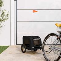 Hondenfietstrailer oxford stof en ijzer zwart