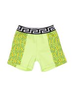 Versace Kids short en coton à imprimé Greca - Vert