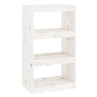 vidaXL Boekenkast/kamerscherm 60x30x103,5 cm massief grenenhout wit