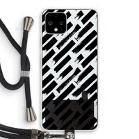 Zwarte vegen: Pixel 4 Transparant Hoesje met koord