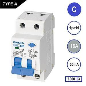 Aardlekautomaat 16A C kar 30mA 2p GACIA - 4517842
