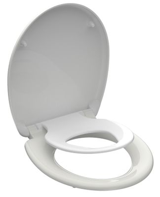 Schutte Duroplast WC-bril FAMILY WHITE met geïntegreerde kinderzitting | met soft-close en afklikbaar
 82940