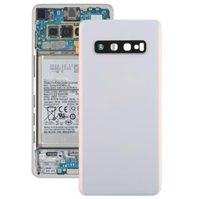 Batterij achtercover met camera lens voor Galaxy S10 (wit)