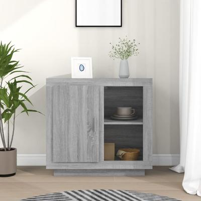 Dressoir 80x40x75 cm grijs sonoma eikenkleurig