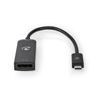 USB-Adapter | USB 3.2 Gen 1 | USB-C© Male | DisplayPort Female | 0.20 m | Rond | Vernikkeld | PVC - thumbnail