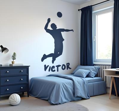 Volleyspeler met naam sport sticker