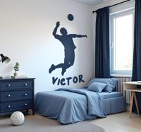 Volleyspeler met naam sport sticker