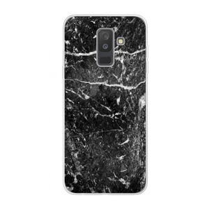 Zwart marmer: Samsung Galaxy A6 Plus (2018) Transparant Hoesje