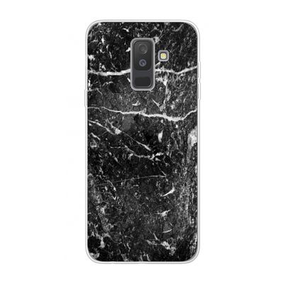 Zwart marmer: Samsung Galaxy A6 Plus (2018) Transparant Hoesje