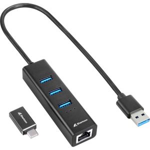 Sharkoon 4044951037575 laptop dock & poortreplicator Draadloos USB 3.2 Gen 1 (3.1 Gen 1) Type-C Zwart