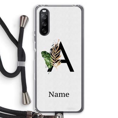 Charcoal Flora: Sony Sony Xperia 10 III Transparant Hoesje met koord