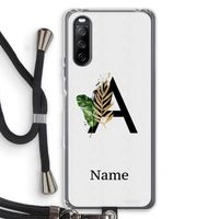 Charcoal Flora: Sony Sony Xperia 10 III Transparant Hoesje met koord