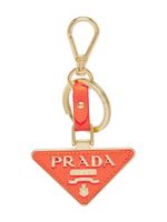 Prada porte-clés en cuir à breloque logo - Orange