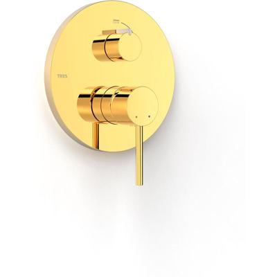 Douchekraan afbouwdeel Tres Study Exclusive | Inbouw | Mengkraan | 2-weg | Rond | Goud glans 24k