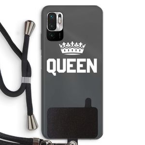 Queen zwart: Xiaomi Redmi Note 10 5G Transparant Hoesje met koord