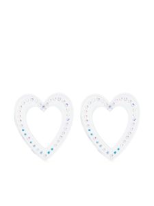 SafSafu boucles d'oreilles Big Heart serties de cristaux - Tons neutres