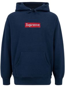 Supreme hoodie à logo orné de cristaux Swarovski - Bleu