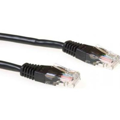 ACT Zwarte 0,5 meter U/UTP CAT5E patchkabel met RJ45 connectoren