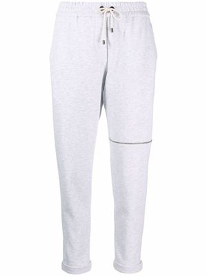 Brunello Cucinelli pantalon de jogging à rayures - Gris