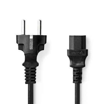 Nedis Stroomkabel | Type F (CEE 7/7) Male | IEC-320-C13 | Recht | Recht | Vernikkeld | 10.0 m | Rond | PVC | Zwart | Label - CEGL10030BK100