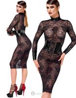 * NOIR handmade Noirelle Lace Corset Midi Jurk, F375
