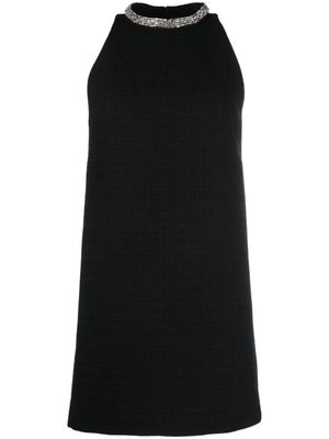 SANDRO robe à col orné de pierres - Noir