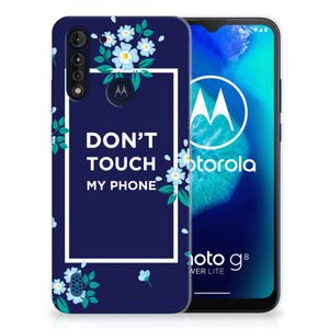 Motorola Moto G8 Power Lite Silicone-hoesje Flowers Blue DTMP