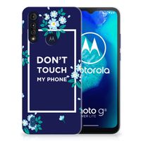 Motorola Moto G8 Power Lite Silicone-hoesje Flowers Blue DTMP - thumbnail