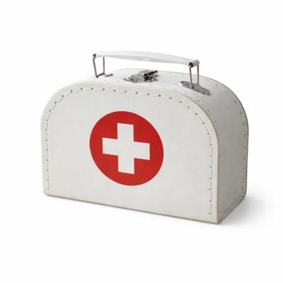 Dokter / zuster verkleed koffertje - verpleegster - 16 x 12 x 5 cm - wit - met kruis