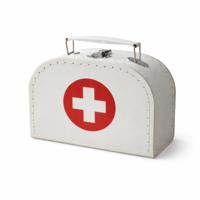 Dokter / zuster verkleed koffertje - verpleegster - 16 x 12 x 5 cm - wit - met kruis