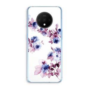 Waterverf bloemen: OnePlus 7T Transparant Hoesje