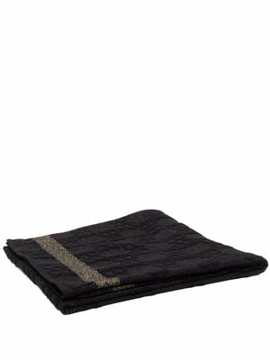 Balmain serviette de bain à motif monogrammé - Noir