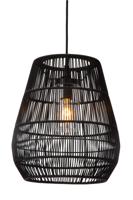 Lucide NERIDA - Hanglamp Binnen/Buiten - Ø 35 cm - 1xE27 - IP44 - Geschikt voor vide en hoge plafonds - Zwart
