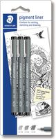 Staedtler fineliner Pigment Liner blister van 3 stuks: 0,1; 0,3 en 0,5 mm - thumbnail