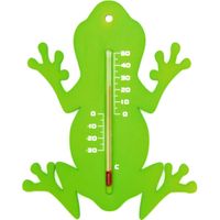 Binnen/buiten thermometer groene kikker 15 cm - thumbnail