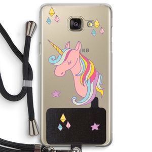 Roze eenhoorn: Samsung Galaxy A5 (2016) Transparant Hoesje met koord