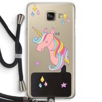Roze eenhoorn: Samsung Galaxy A5 (2016) Transparant Hoesje met koord