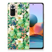 Xiaomi Redmi Note 10 Pro | TPU Case | Orchidee Groen Xiaomi Redmi Note 10 Pro | TPU Case | Orchidee Groen