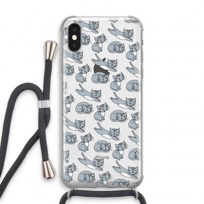 Poezen: iPhone X Transparant Hoesje met koord