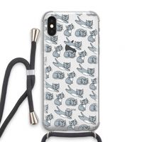 Poezen: iPhone X Transparant Hoesje met koord