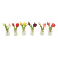 Glazen vaasje met tulpen 20x10x20cm